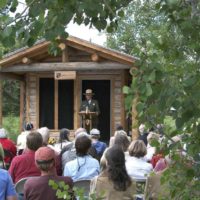 Visitors gather in June 2006 for the dedication of the Murie Ranch as a National Historic Landmark. (Charlie Craighead photo - click to enlarge)
