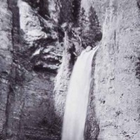 Tower Falls in Yellowstone National Park as photographed by William Henry Jackson in 1871.