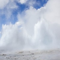 Morning Geyser (left) and Fountain Geyser (right) erupting together on June 5, 2013
