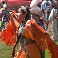 A dancer performs Saturday during the 32nd Plains Indian Pow Wow at the Buffalo Bill Center of the West in Cody, Wyo. (Ruffin Prevost/Yellowstone Gate)