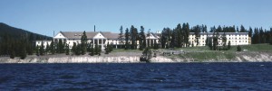 Lake Hotel, as seen from Yellowstone Lake, is the oldest standing hotel in Yellowstone National Park. (NPS photo - click to enlarge)