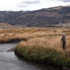 Dylan Riley fishes the Lamar River in Yellowstone National Park in October 2010 while visiting from California. (Ruffin Prevost/Yellowstone Gate)