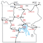 Yellowstone National Park roads and distances.