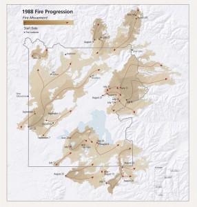 Yellowstone fire progression map