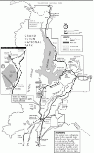 Grand Teton pathways and bicycling map (click to enlarge). 