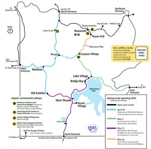 Yellowstone 2012 road map