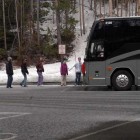 Middle school students visiting Yellowstone Park from Utah board their bus after stopping at Artist Point in this 2012 file photo.