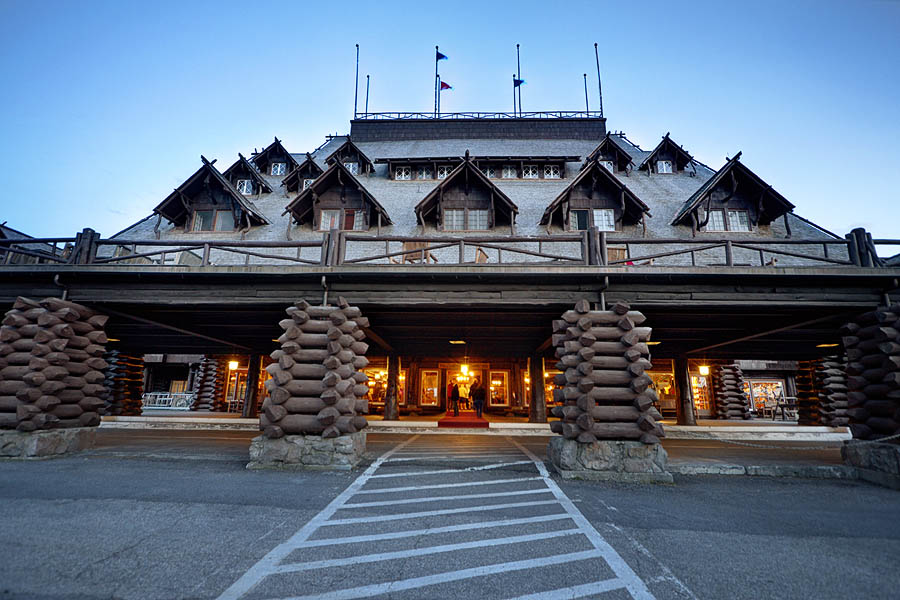 Old Faithful Inn front entrance Old Faithful Inn entrance