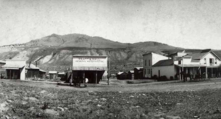 downtown Gardiner Montana in 1890