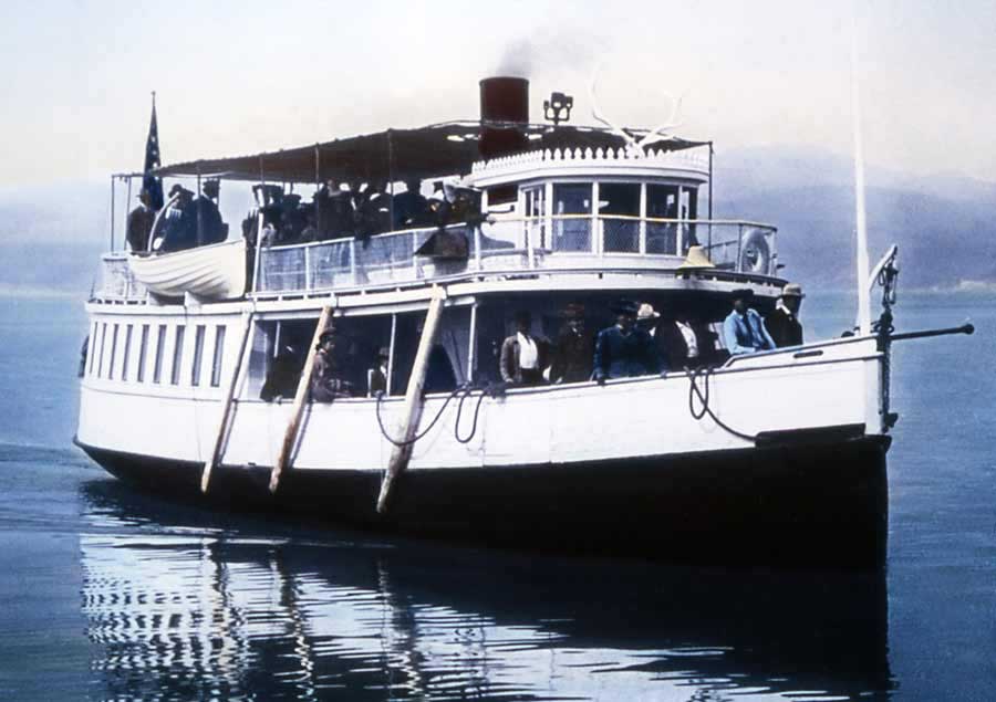 The ZIllah was a boat used by the Wylie tour company to take early Yellowstone Park visitors on scenic cruises on Yellowstone Lake. (NPS photo - click to enlarge)