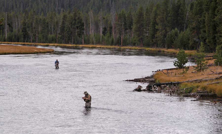 Dry, hot weather has prompted Yellowstone Park officials to close some rivers to fishing.(Yellowstone Gate/Ruffin Prevost - click to enlarge)