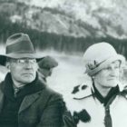 John D. Rockefeller, Jr. and wife Abbey boat on Jenny Lake in Grand Teton National Park in 1931. (Grand Teton National Park file photo -click to enlarge)