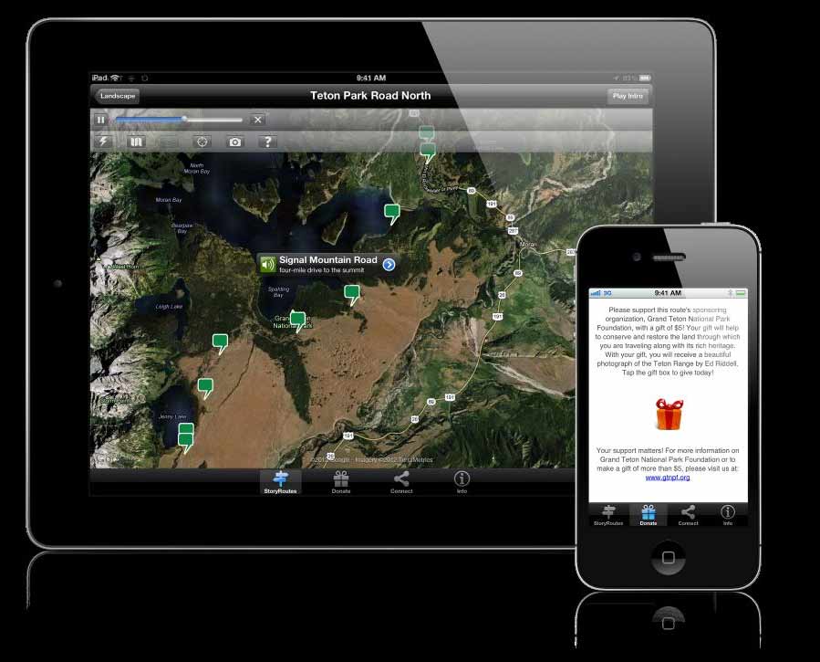 A new mobile app for smartphones and tablets allows Grand Teton National Park visitors to learn more about specific elements of the park as they travel along the Teton Park Road. 