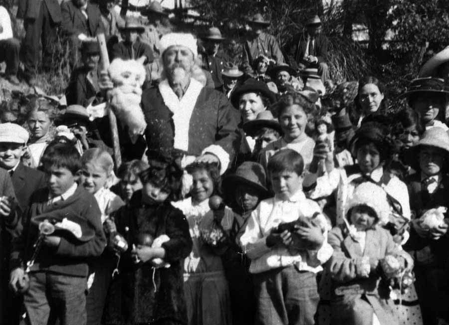 Buffalo Bill Cody never celebrated Savage Christmas in Yellowstone. But he did dress as Santa Claus while visiting a group of kids in Arizona during Christmas of 1910. (Buffalo Bill Historical Center - click to enlarge)