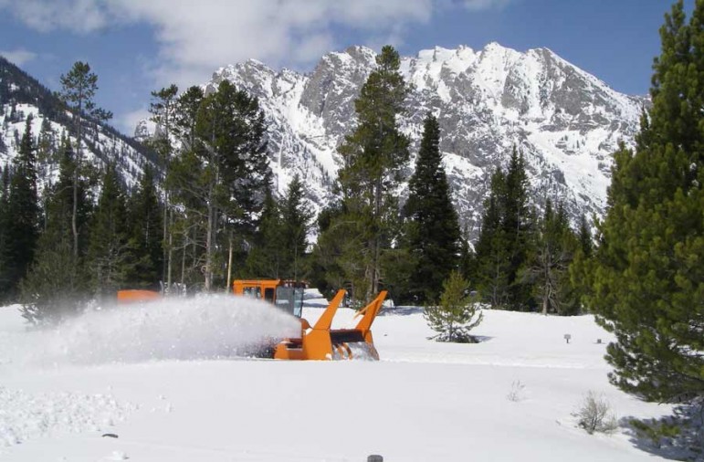 Road plowing along Teton Park Road in Grand Teton National Park is set to begin April 1. (NPS photo - click to enlarge)