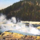 A postcard of Cliff Spring from 1928 based on a photo by Asahel Curtis. (NPS image)