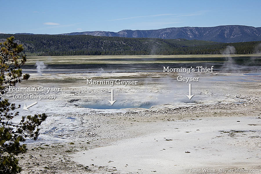 Location of Morning Geyser and Morning's Thief Geyser. (Janet White/GeyserWatch.com) 130605J4314