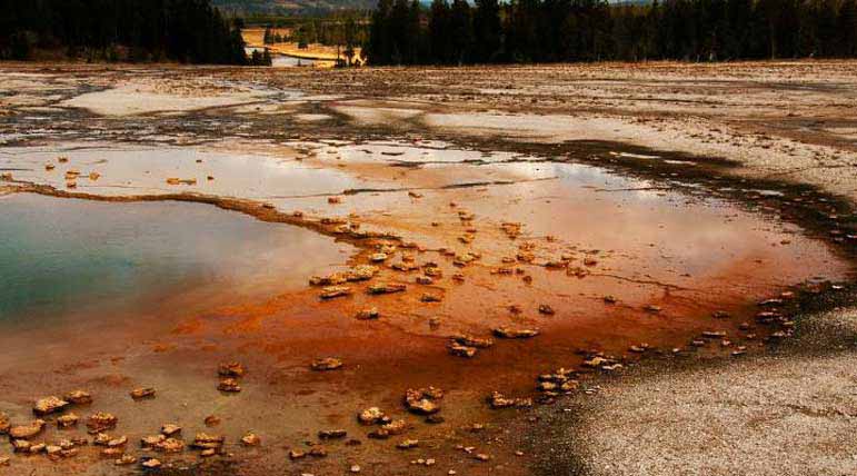 Grand Prismatic Spring in Yellowstone National Park displays a range of colors in its shallow and deeper waters. Garrett Munsey Natrona County High School