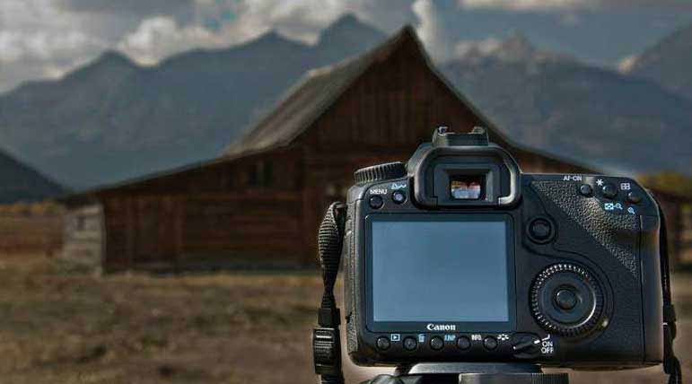 A camera awaits the perfect moment to capture the The T.A. Moulton Barn on Mormon Row in Grand Teton National Park. Erik Bale Natrona County High School
