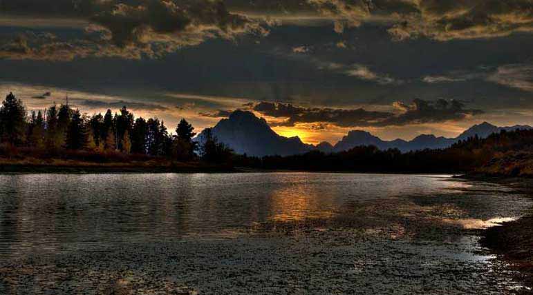 Sunset spreads a contrast of light and shadow across the landscaope in Grand Teton National Park. Dylan Rorabaugh, Natrona County High School 2nd Place, Wild Places