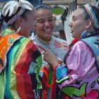 Cody, Wyo. is an authentic Western town that is home to several family-friendly attractions and events, including the Plains Indian Pow Wow at the Buffalo Bill Center for the West. Mikala SunRhodes, from left, Jasmine Walks Over Ice and Tia Hoops chat between dances at the 2008 Plains Indian Pow Wow.