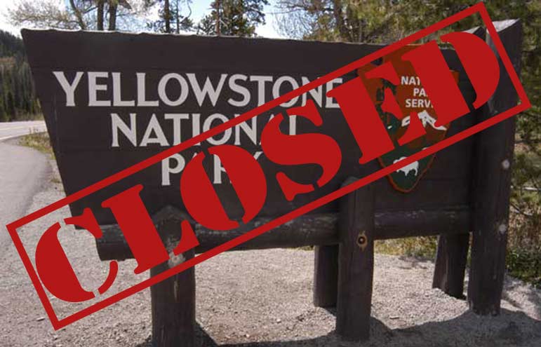 A federal government shutdown has closed Yellowstone and Grand Teton national parks to all visitors.