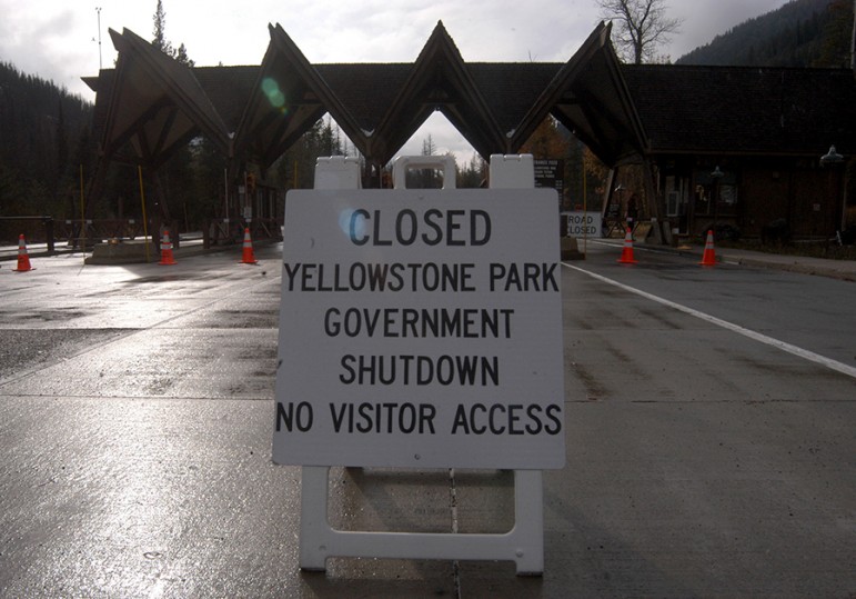 The 16-day shutdown of Yellowstone and Grand Teton national parks in October cost an estimated $21.1 million in lost total visitor and recreation spending to the parks and surrounding communities. (Ruffin Prevost/Yellowstone Gate)