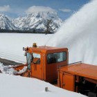Crews are clearing snow from roads and highways in Grand Teton National Park.