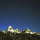 The Big Dipper is visible over the Tetons in Grand Teton National Park.