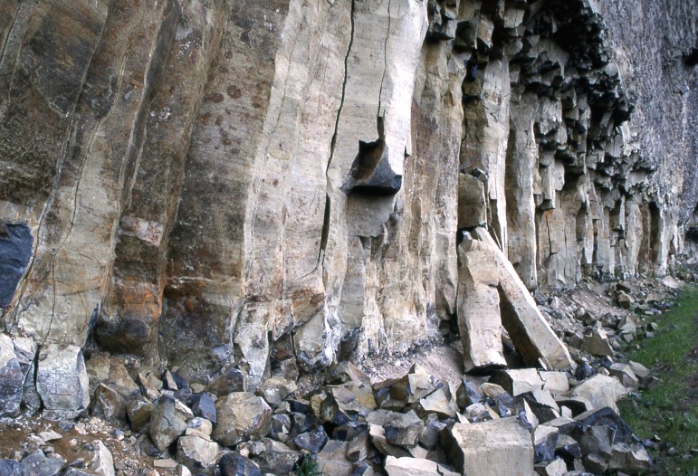 A cave found along the boundary of Yellowstone National Park was revealed after a shift in basalt columns similar to those found in the park's northern range.