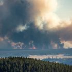 The Spruce fire burning in Yellowstone National Park, as seen from Dunraven Pass, covers a little over 2,100 acres.