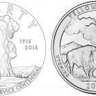The design for a new coin commemorating the National Park Service centennial (left) is similar to a Yellowstone National Park quarter (right) issued in 2010.