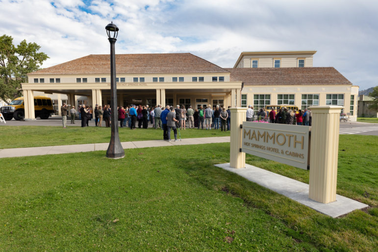 The National Park Service celebrated the reopening Aug. 30 of the Mammoth Hot Springs Hotel in Yellowstone National Park. (NPS/Jacob W. Frank)