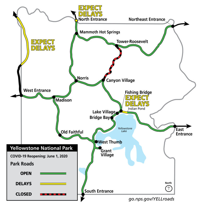 All roads through Yellowstone National Park will be open June 1, except for a segment from Tower to Canyon, which is under construciton.